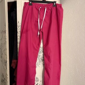 Very Gently Preowned/Excellent Condition Blue Sky Pink/White Scrub Pants